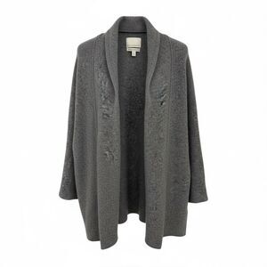 Cynthia Rowley 100% 2 Ply Cashmere Open Front Cardigan Size Small Gray